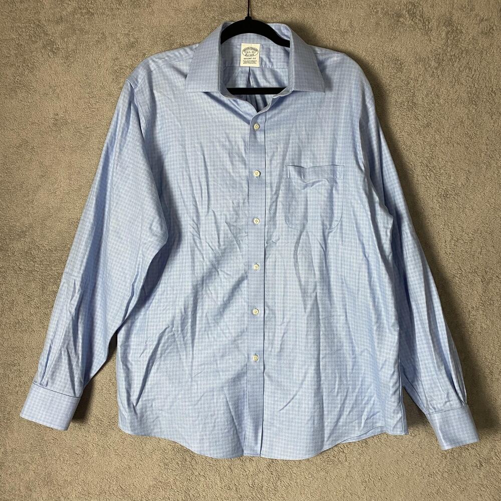 Brooks Brothers Shirt Mens 16.5 35 Regent Fit Non Iron Stretch Supima Cotton